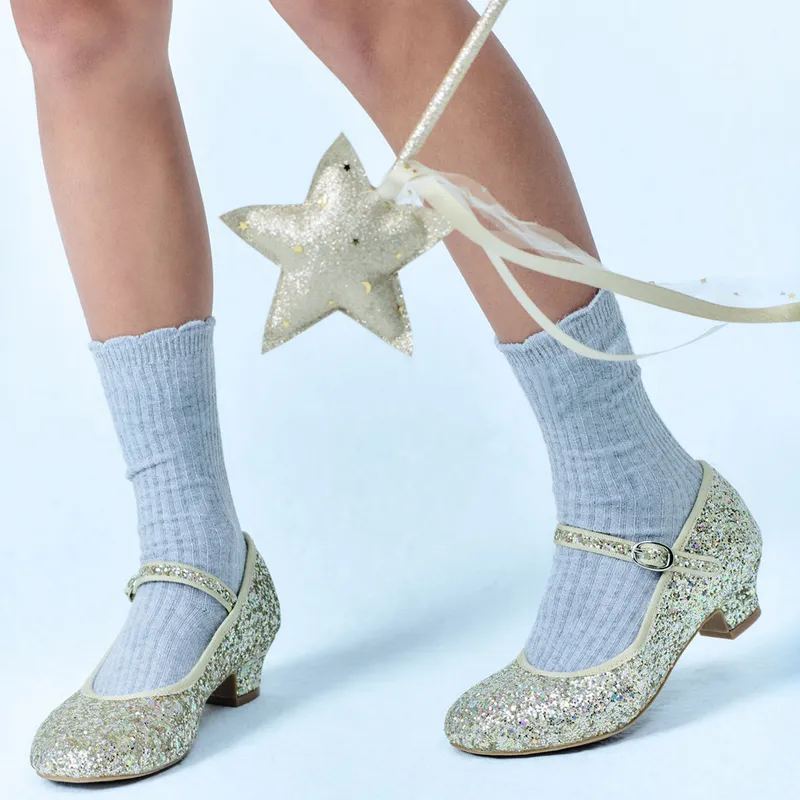 MANGO KIDS - Zapatos Tacón Niña Escarchados 