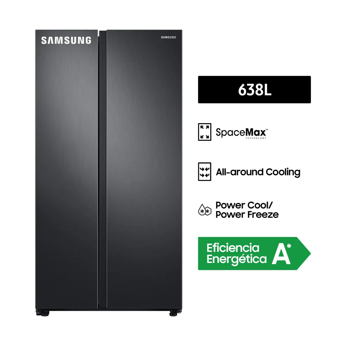 SAMSUNG - Refrigeradora Samsung Side by Side 638Lt RS64T5B00B1