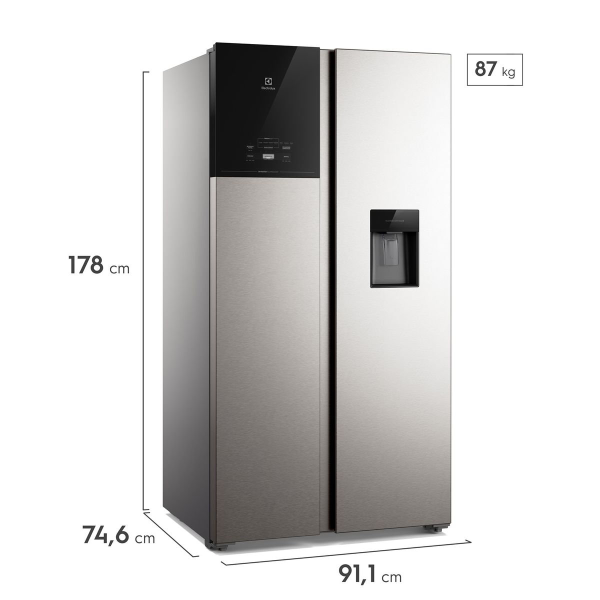 Electrolux - Refrigeradora Side By Side 611l Silver Ers65f2p5bi.