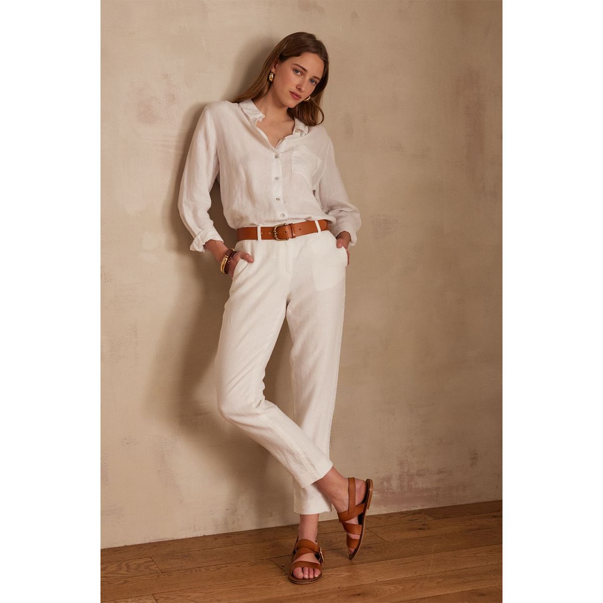 MAISON 123 - Pantalón Straight Tiro Medio Mujer Maison 123