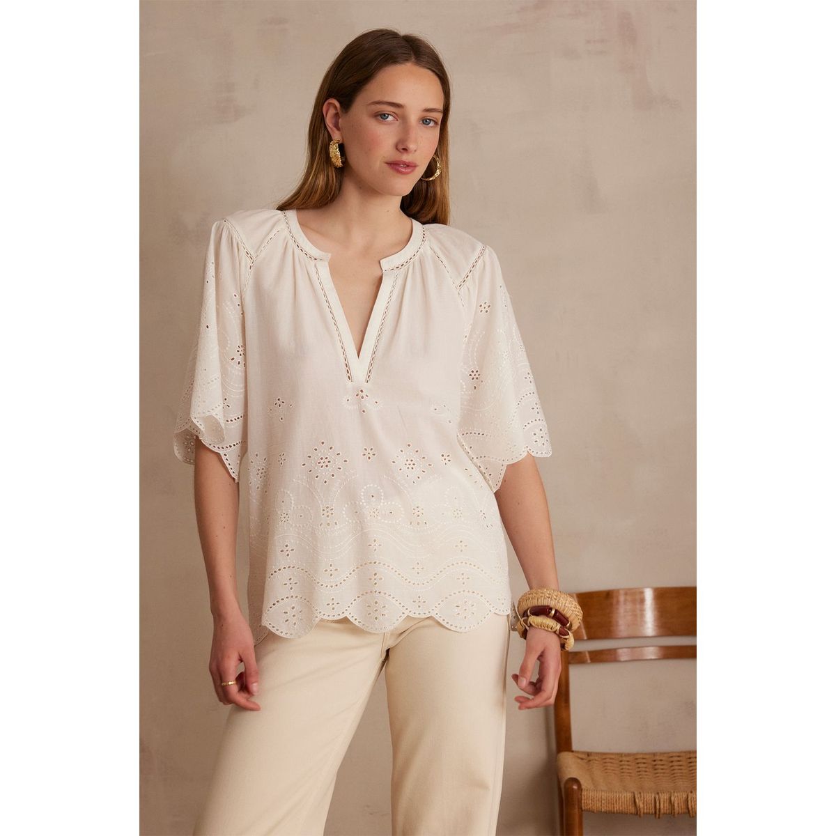 MAISON 123 - Blusa Manga Corta Mujer Maison 123