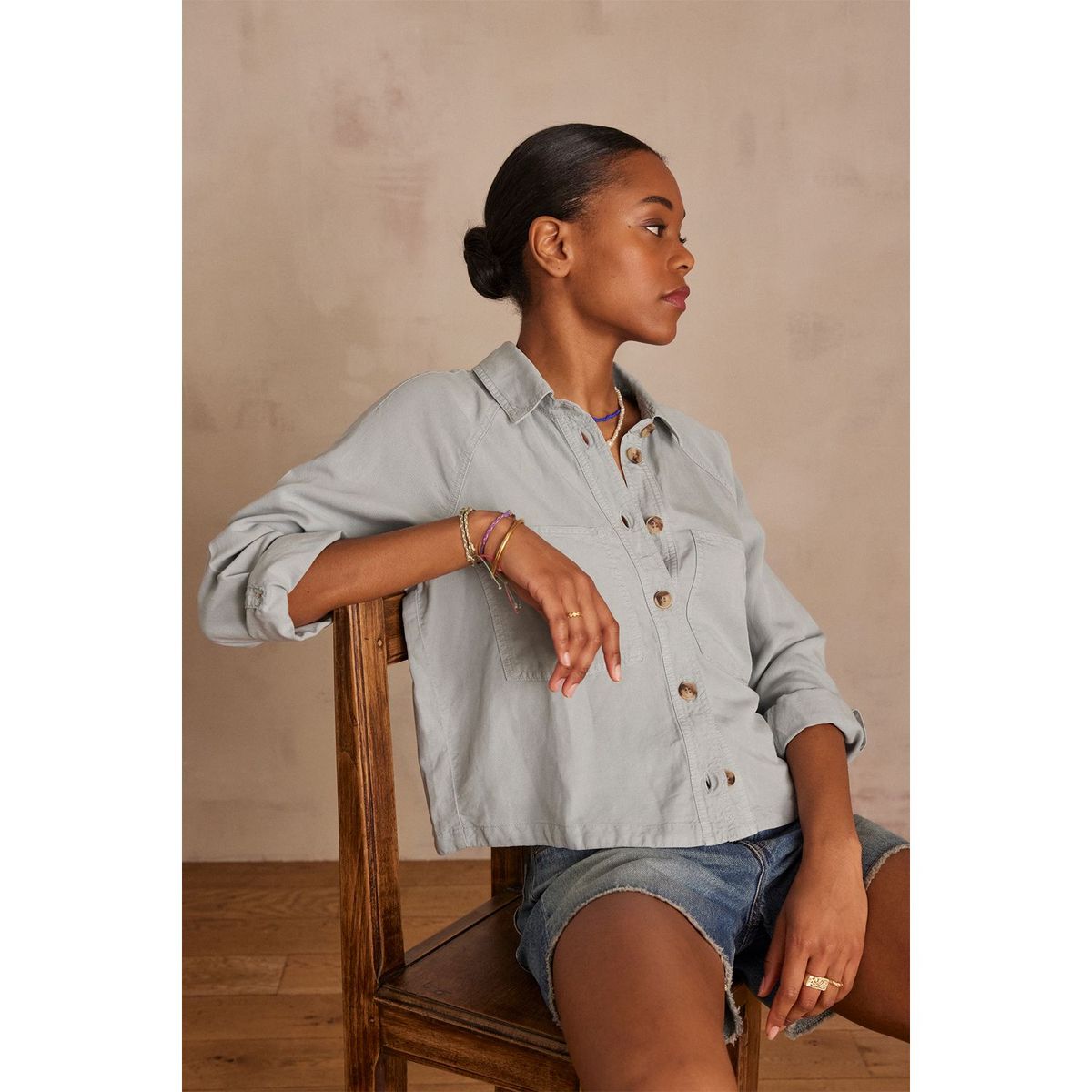 MAISON 123 - Sobrecamisa Manga Larga Mujer Maison 123