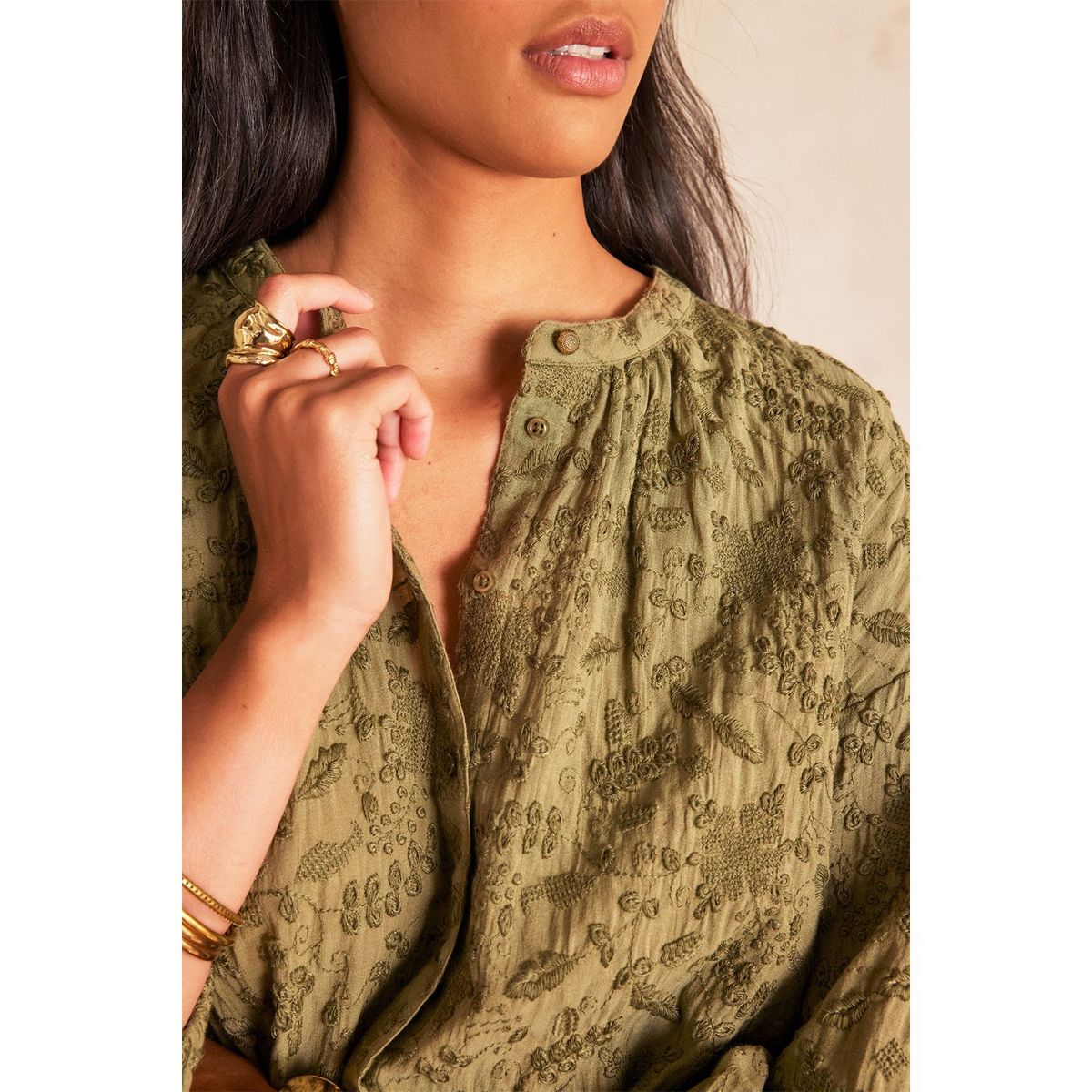 MAISON 123 - Blusa Manga Globo Mujer Maison 123