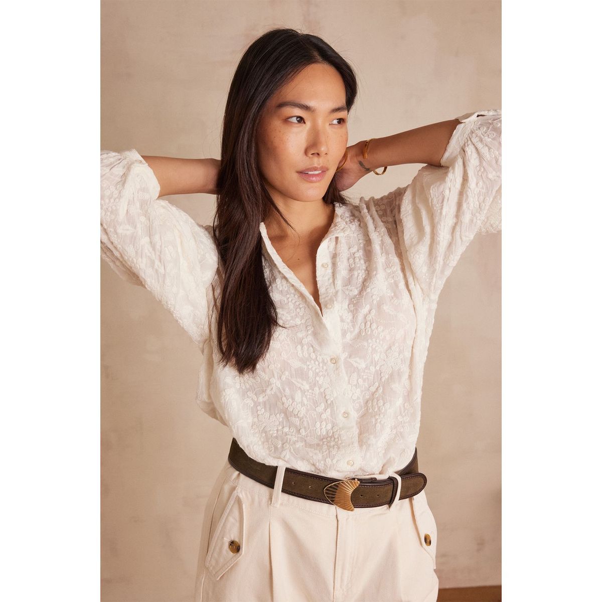 MAISON 123 - Blusa Manga Globo Mujer Maison 123