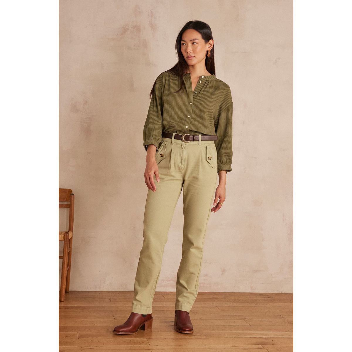 MAISON 123 - Pantalón Mom Tiro Medio Mujer Maison 123