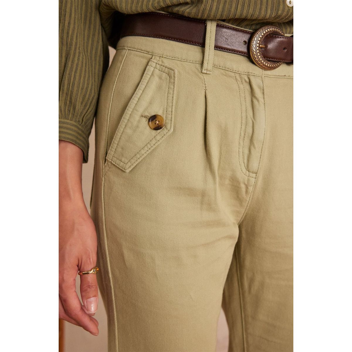 MAISON 123 - Pantalón Mom Tiro Medio Mujer Maison 123