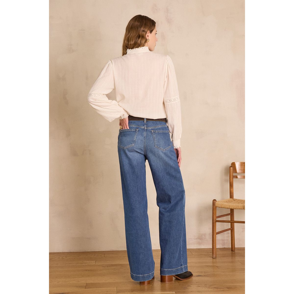 MAISON 123 - Jean Wide Leg Tiro Alto Mujer Maison 123