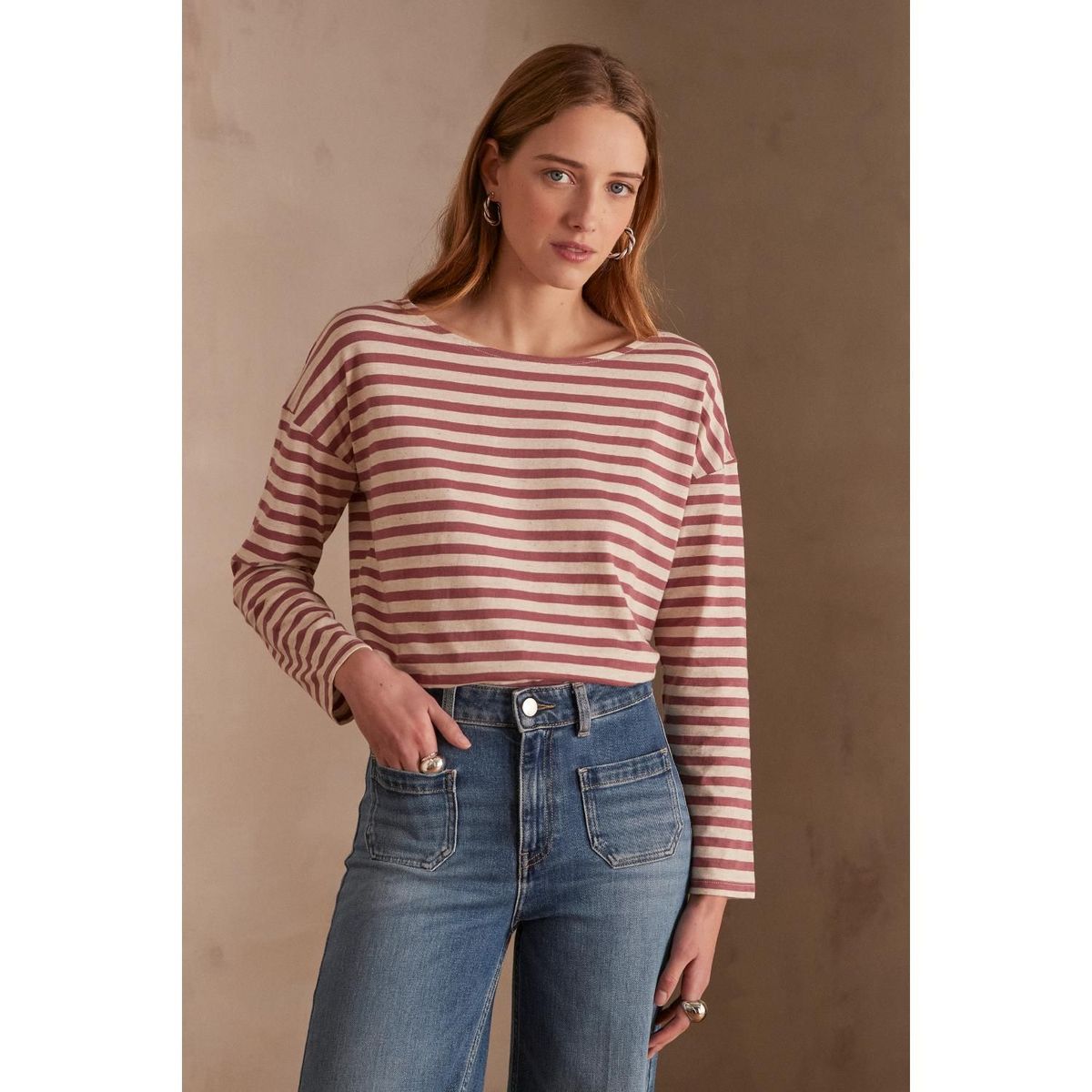 MAISON 123 - Polo Manga Larga 100% Algodón Mujer Maison 123