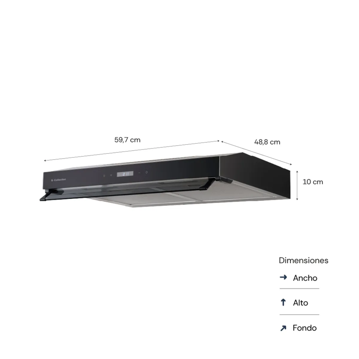 SOLE - Slim Black Touch Free 60 Cm