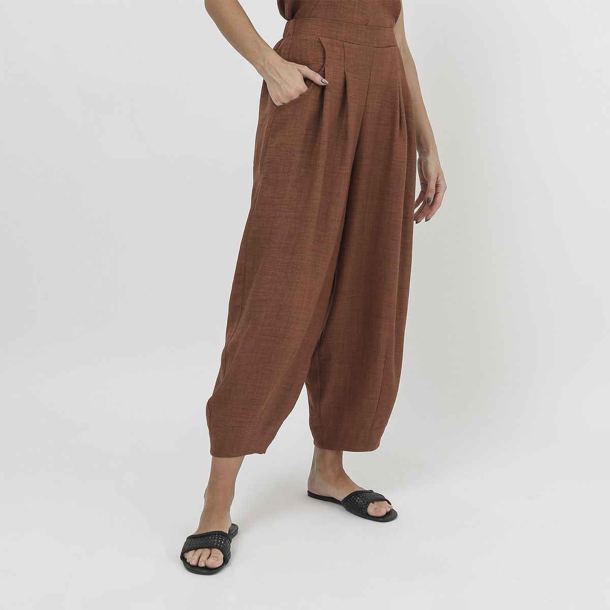 BASEMENT - Pantalón Balloon Tiro Medio Mujer Basement