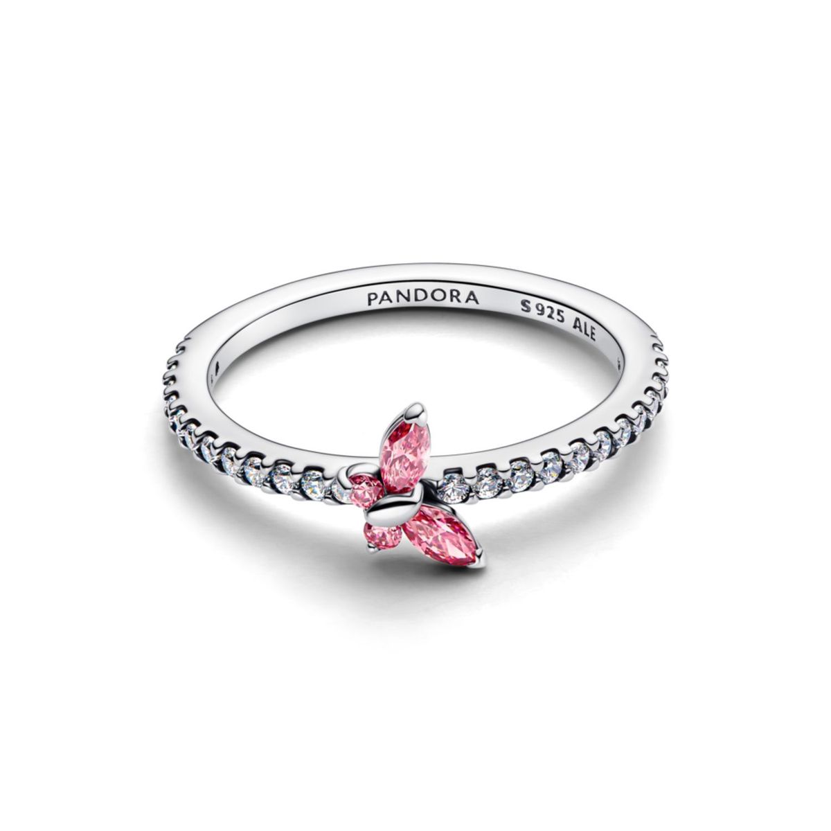 PANDORA - Anillo Mariposa Resplandeciente Rosado