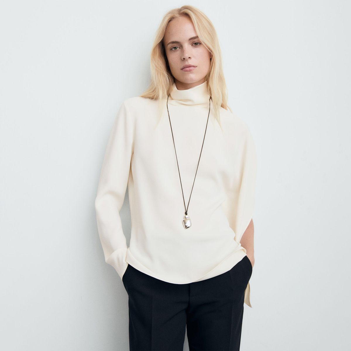 MANGO - Blusa Asimétrica Mujer Mango