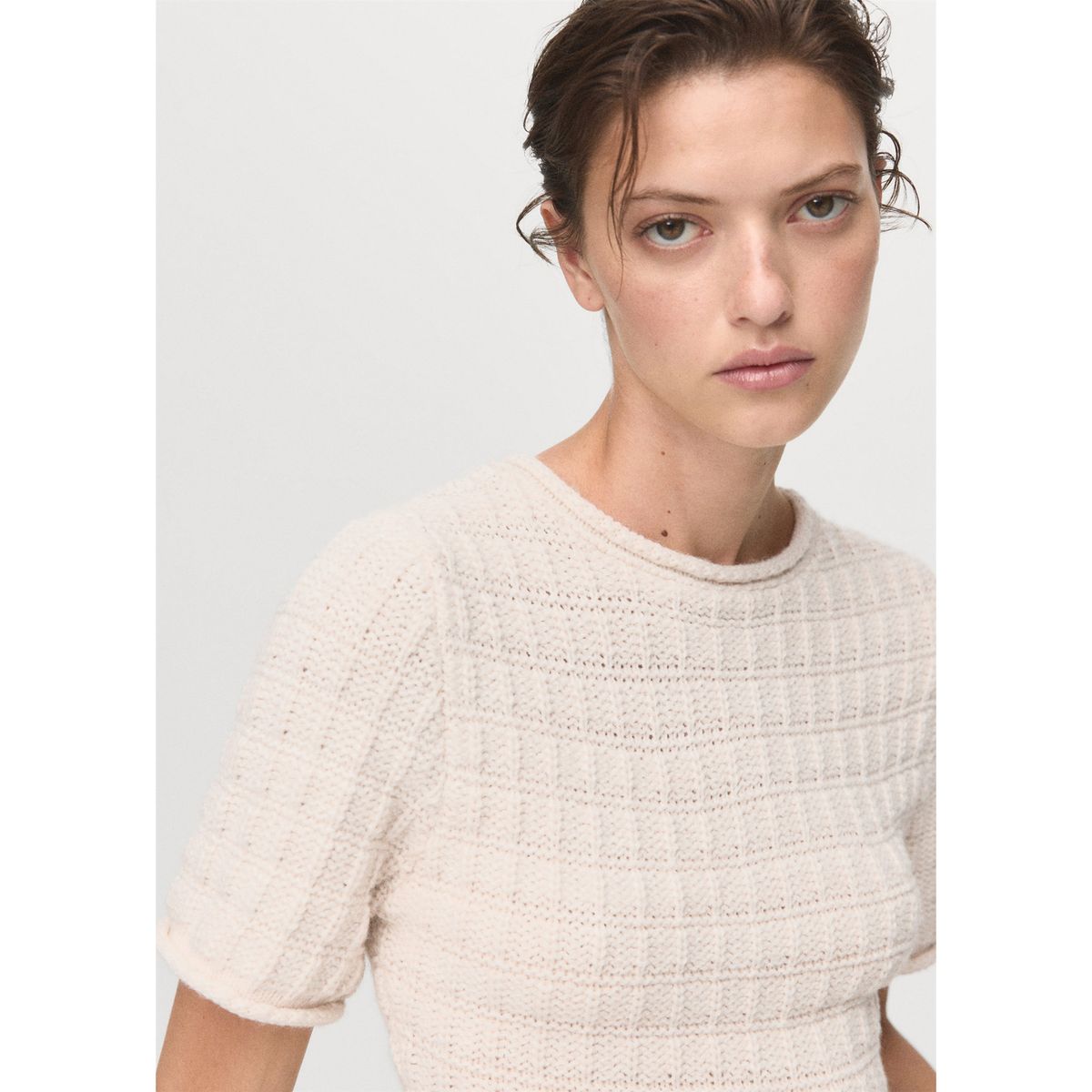 MANGO - Chompa Manga Corta Mujer Mango