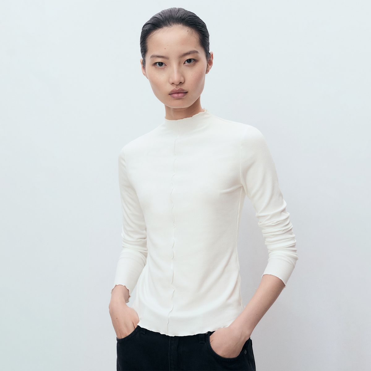 MANGO - Polo Manga Larga Mujer Mango