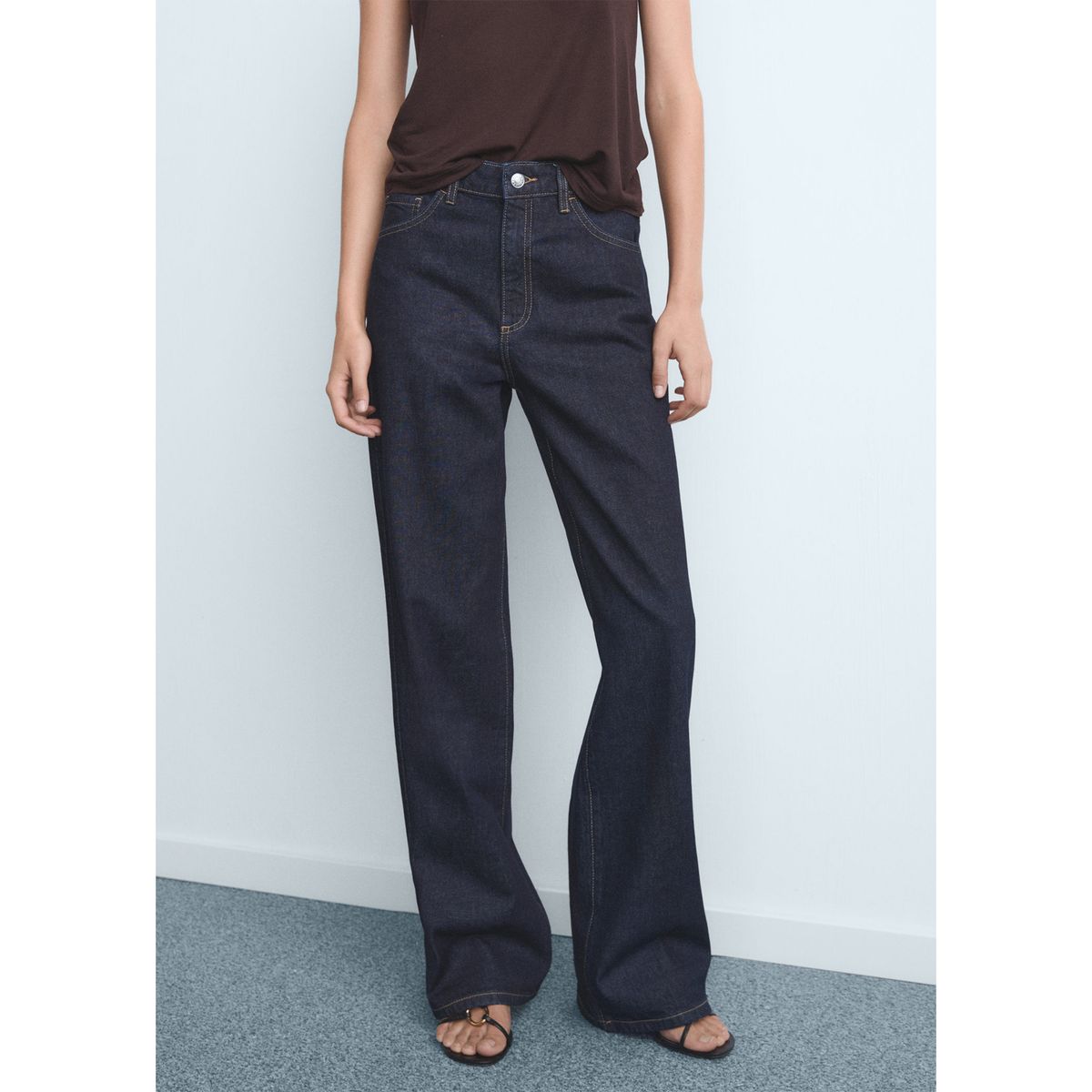 MANGO - Jean Wide Leg Tiro Alto Mujer Mango