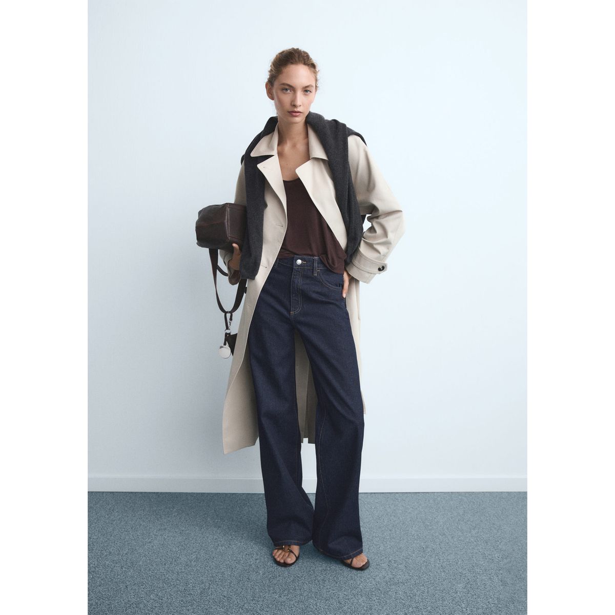 MANGO - Jean Wide Leg Tiro Alto Mujer Mango