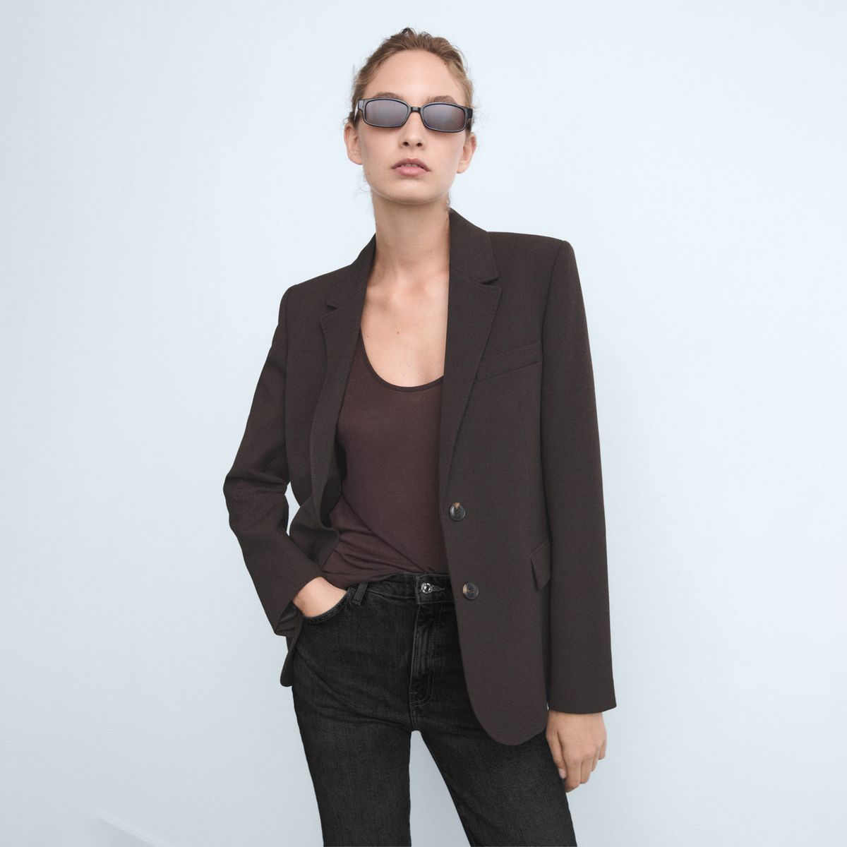 MANGO - Jean Slim Tiro Alto Mujer Mango