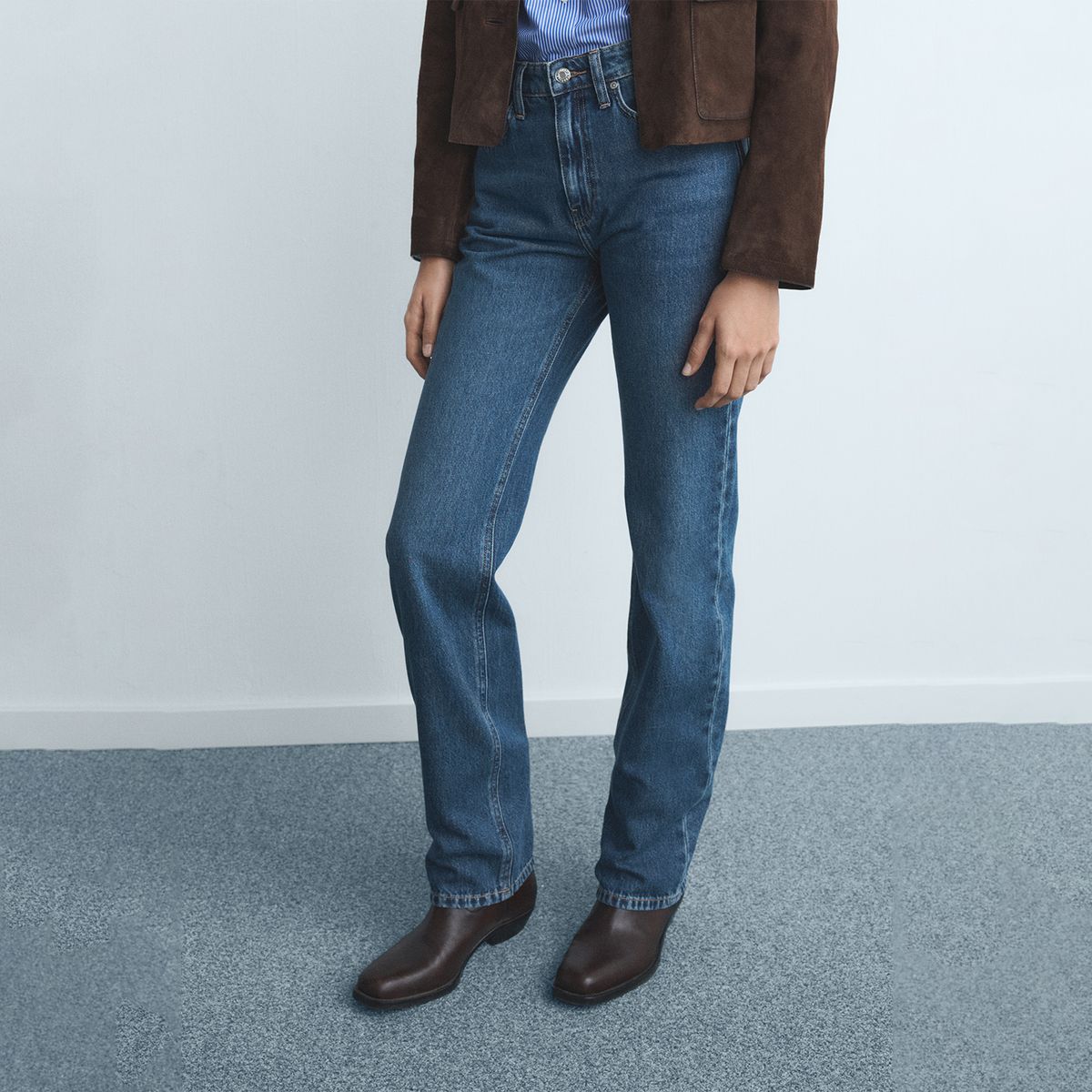 MANGO - Jean Straight Tiro Medio Mujer Mango