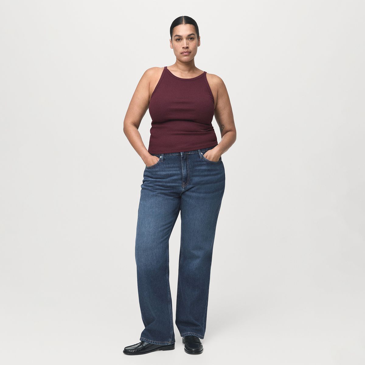 MANGO - Jean Straight Tiro Medio Mujer Mango