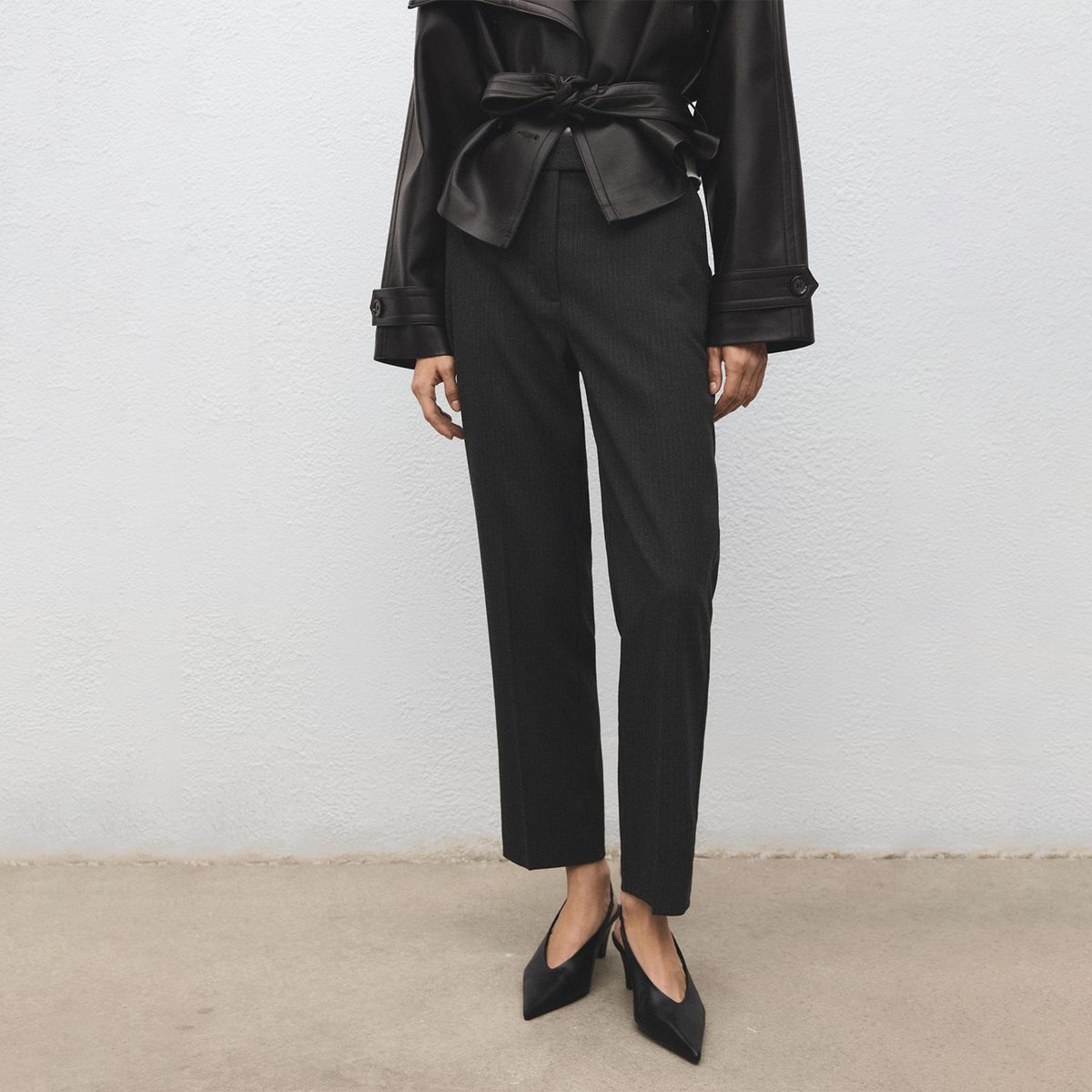 MANGO - Pantalón Straight Tiro Medio Mujer Mango