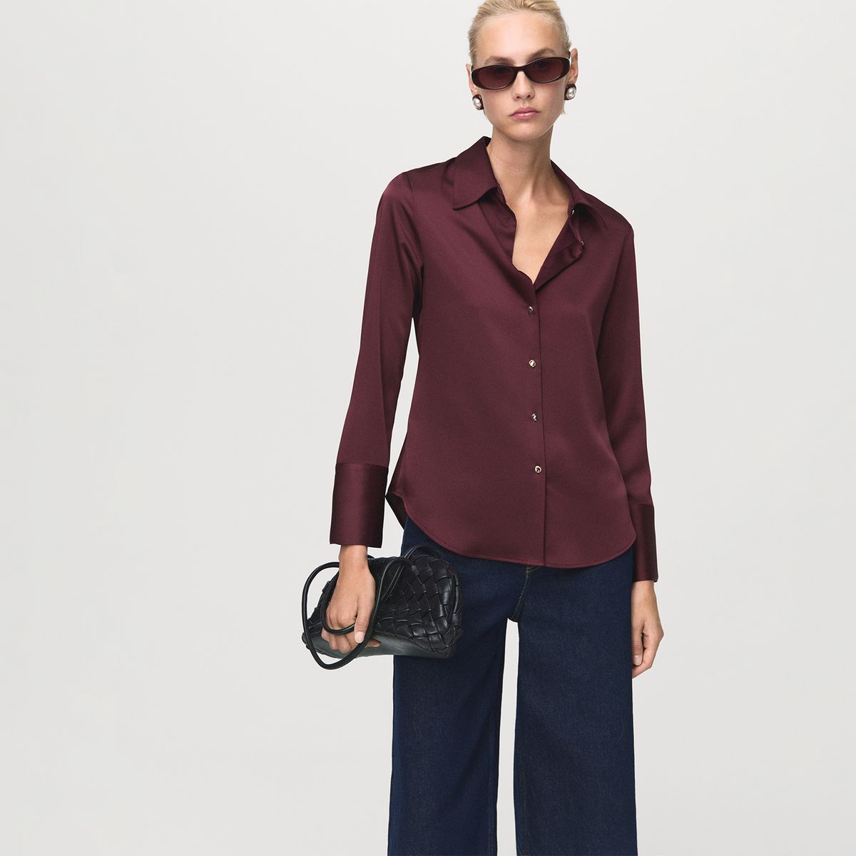 MANGO - Blusa Manga Larga Mujer Mango