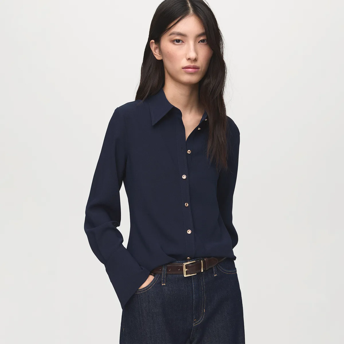 MANGO - Blusa Manga Larga Mujer Mango