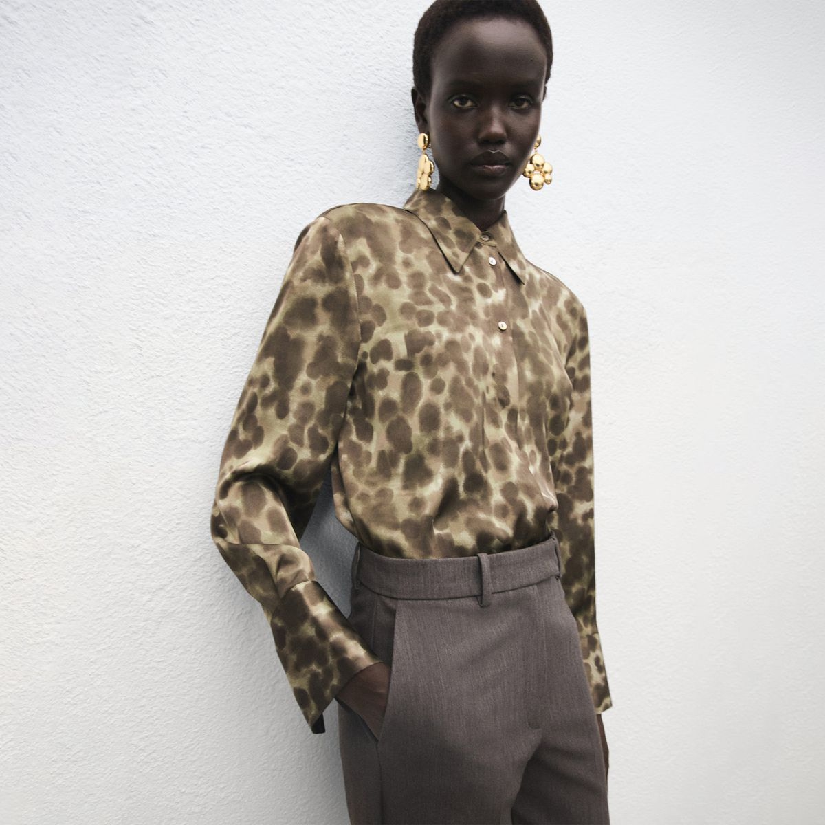 MANGO - Blusa Manga Larga Mujer Mango