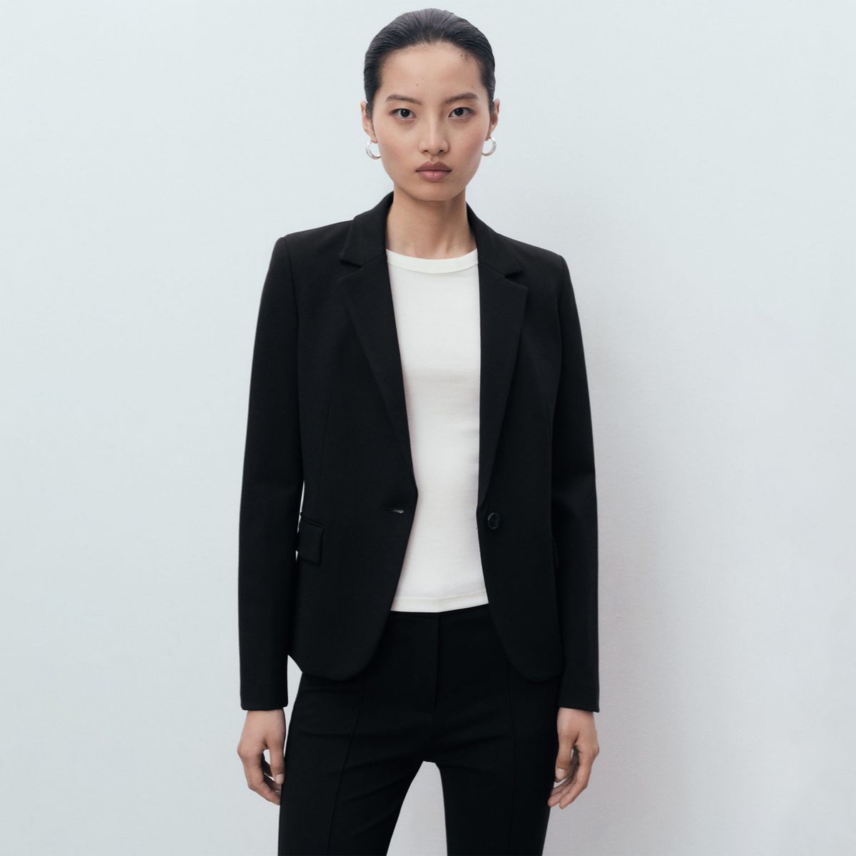 MANGO - Pantalón Straight Tiro Medio Mujer Mango