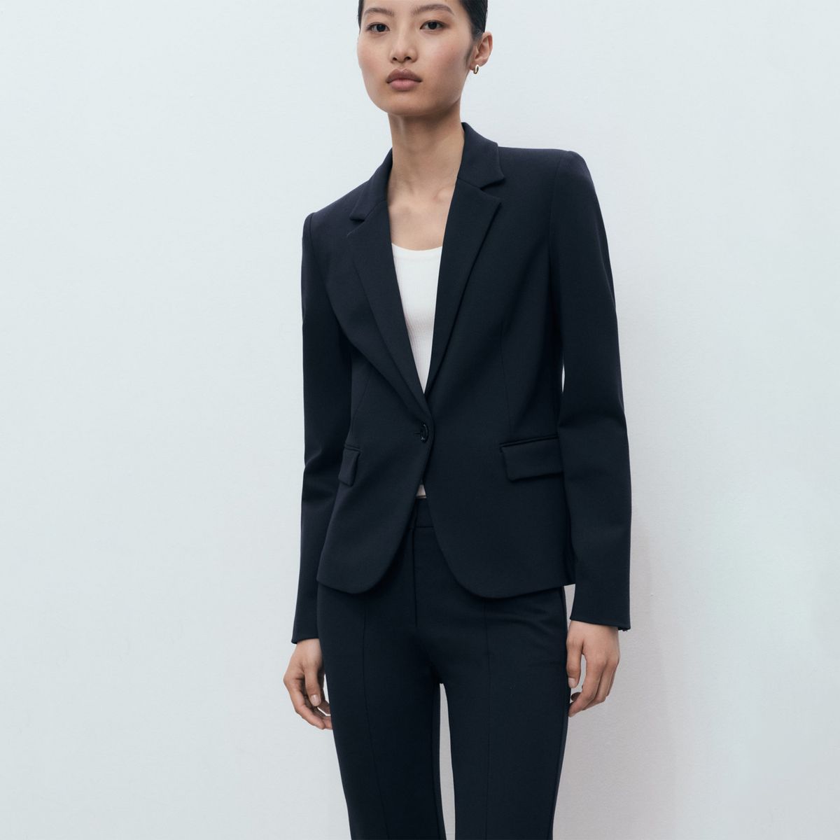 MANGO - Pantalón Straight Tiro Medio Mujer Mango