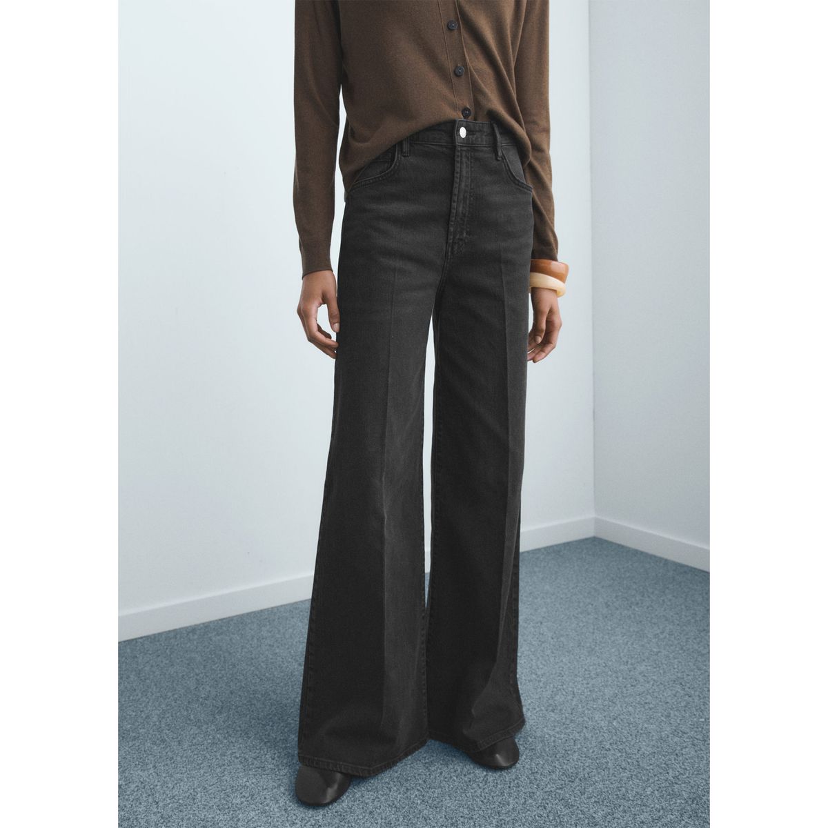 MANGO - Jean Wide Leg Tiro Alto Mujer Mango