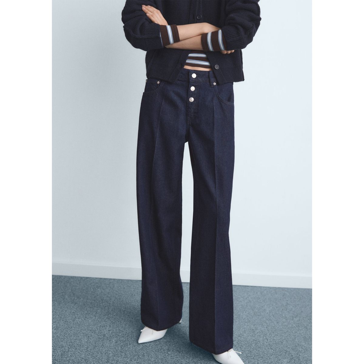 MANGO - Jean Straight Tiro Medio Mujer Mango