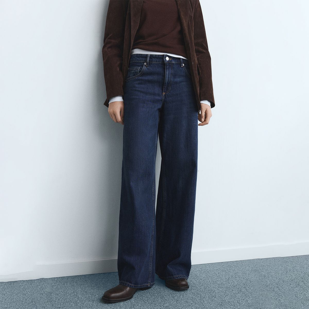 MANGO - Jean Wide Leg Tiro Bajo Mujer Mango