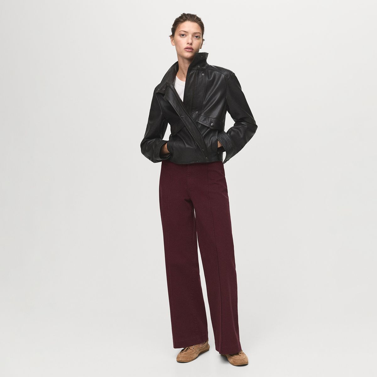 MANGO - Jean Wide Leg Tiro Alto Mujer Mango