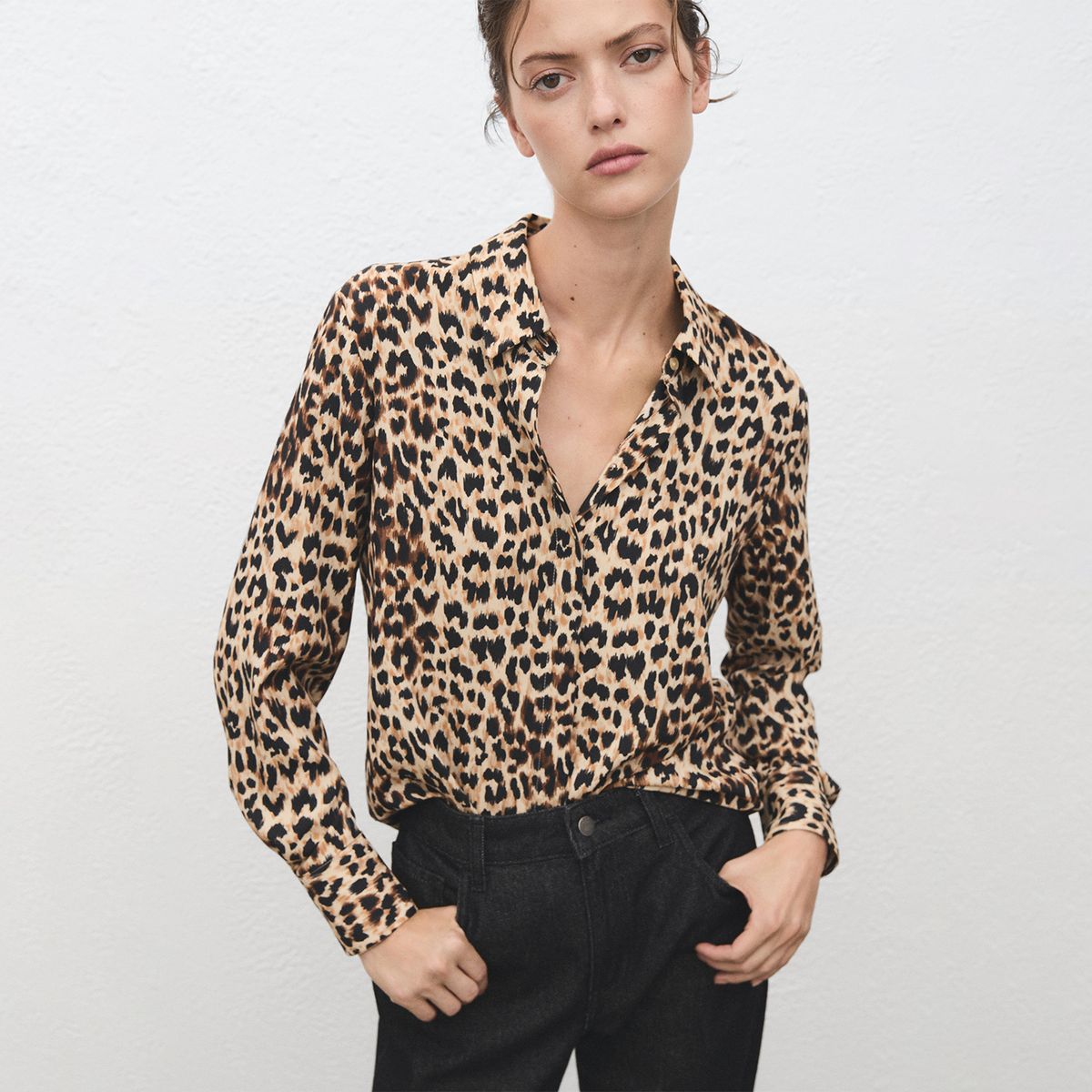 MANGO - Blusa Manga Larga Mujer Mango