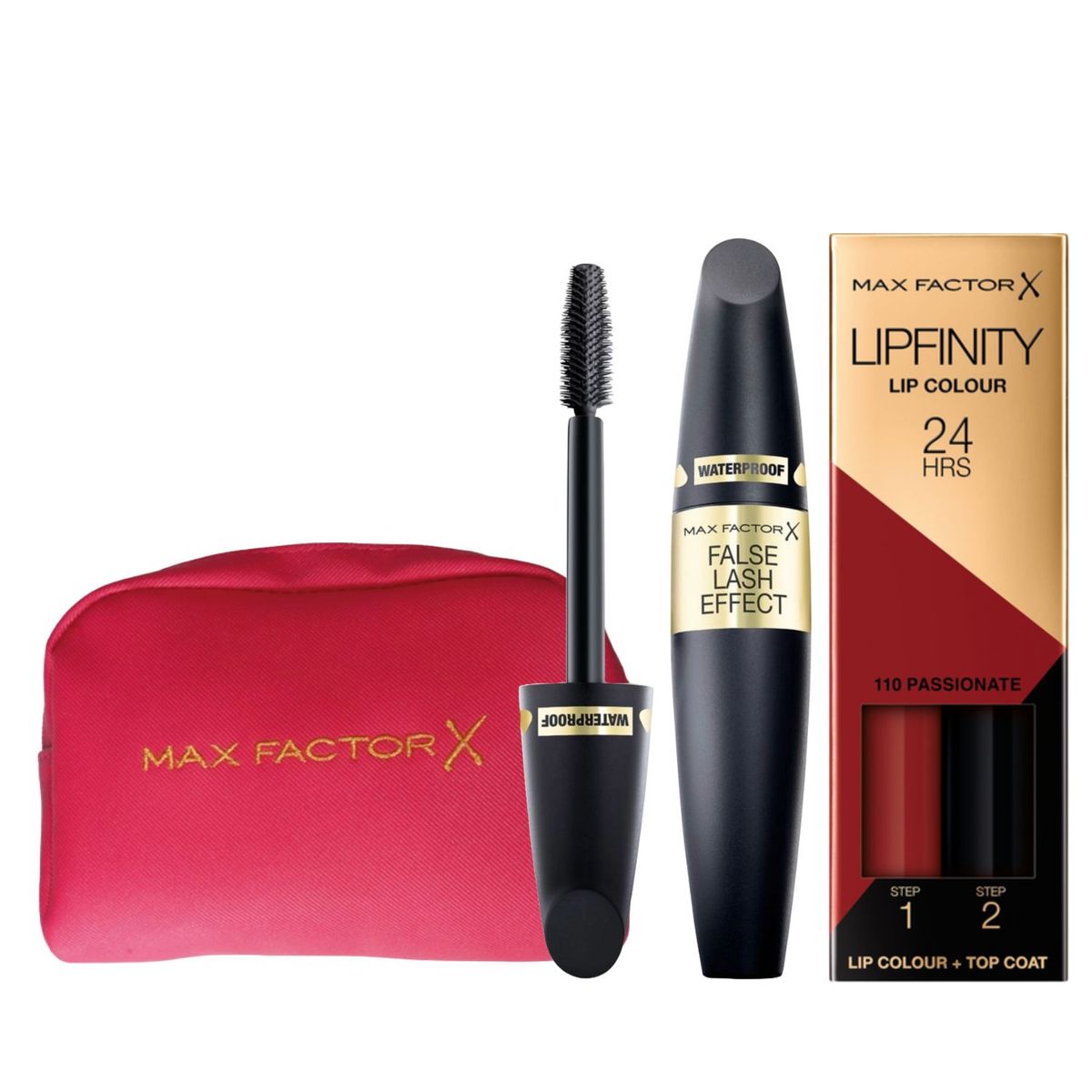 MAX FACTOR - Pack Máscara De Pestañas False Lash Effect Wp + Labial Lipfinity Passionate