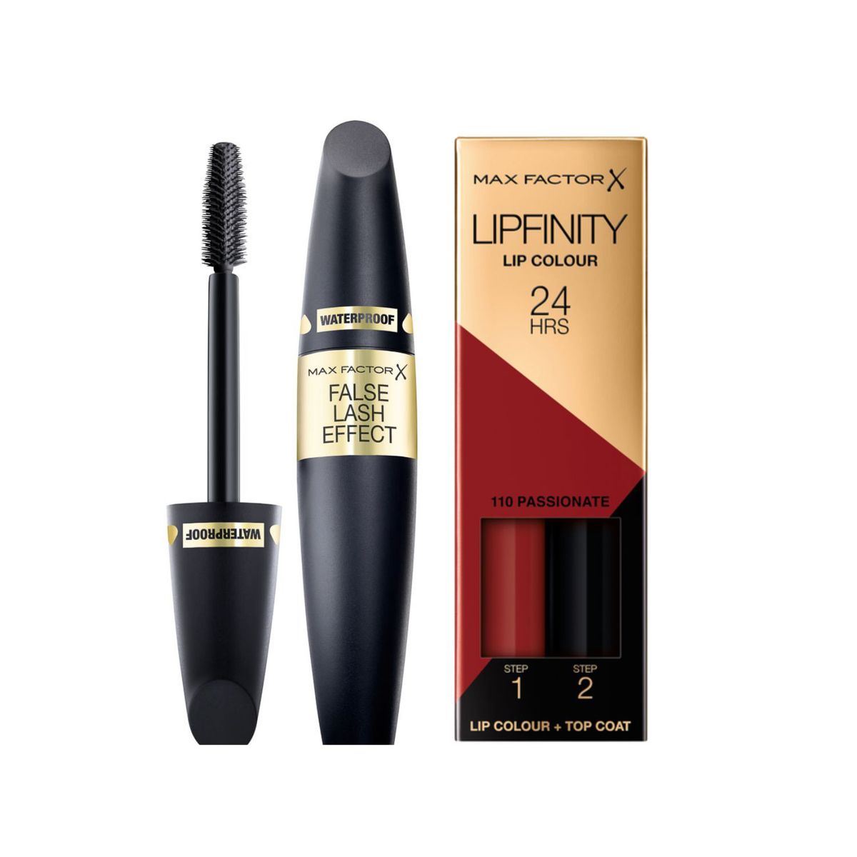 MAX FACTOR - Pack Máscara De Pestañas False Lash Effect Wp + Labial Lipfinity Passionate
