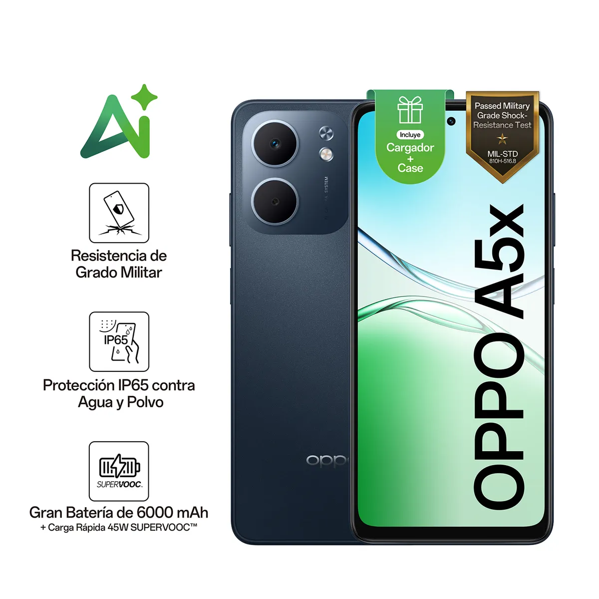 OPPO - Celular Oppo A5x 4gb + 128gb Azul
