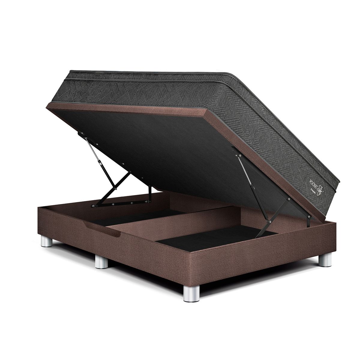 PARAISO - Dormitorio Boxet Gold Pocket Star Queen + 2 Almohadas + Protector