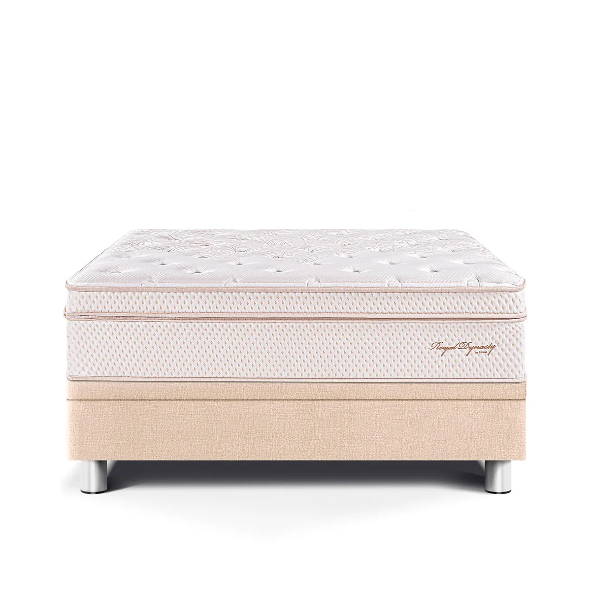 PARAISO - Cama Boxet Royal Dynasty Queen + 2 Almohadas Viscoelásticas