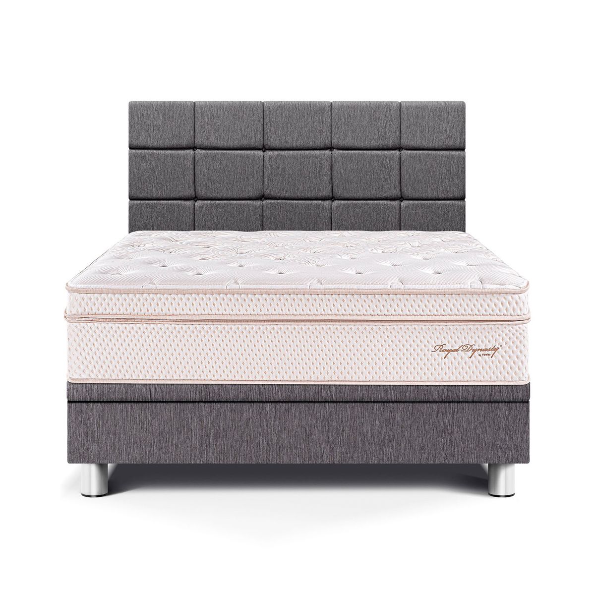 PARAISO - Dormitorio Boxet Blocks Royal Dynasty Queen + 2 Almohadas Viscoelásticas