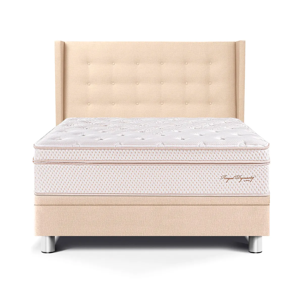 PARAISO - Dorrmitorio Boxet Gold Royal Dynasty Queen + 2 Almohadas Viscoelásticas