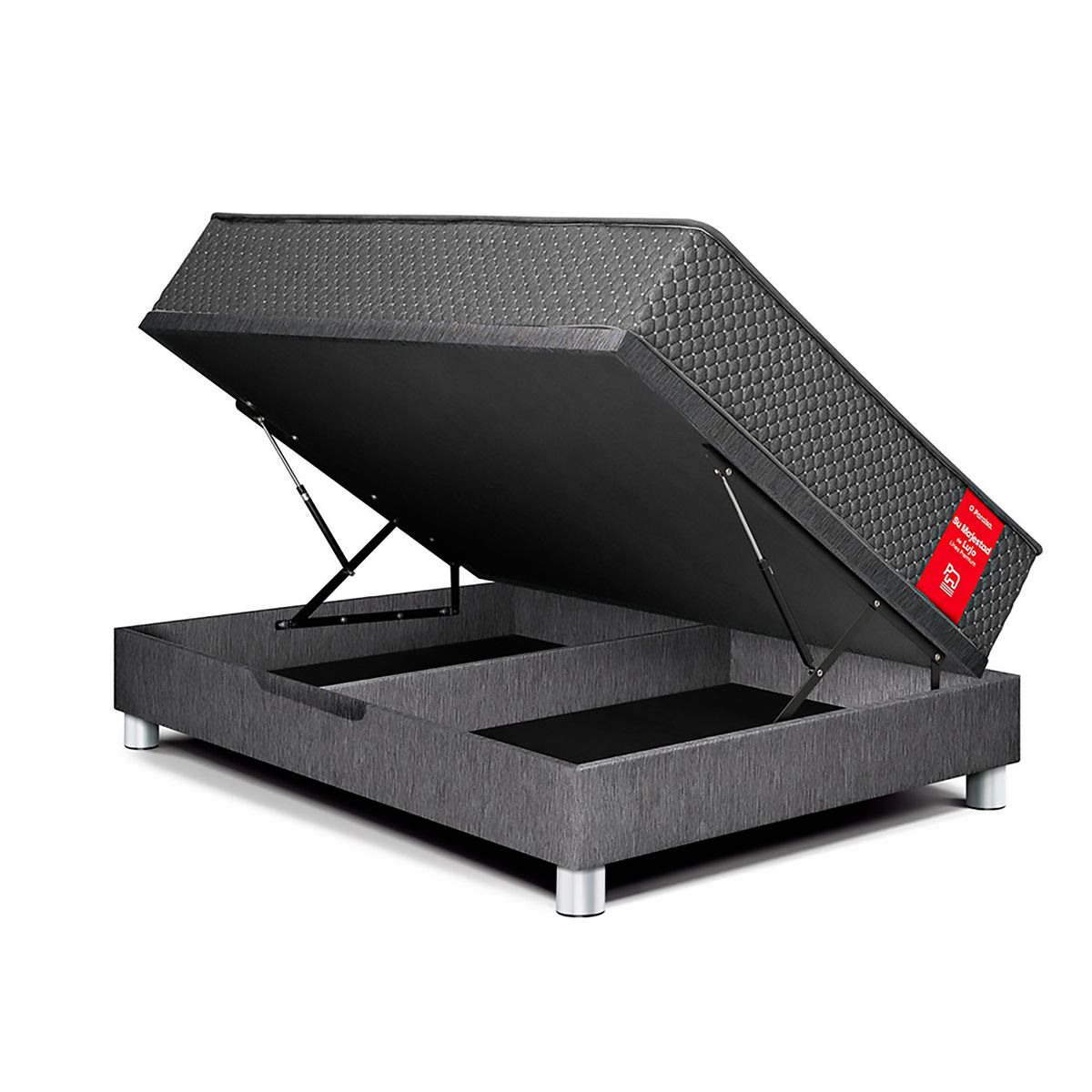 PARAISO - Dormitorio Boxet Blocks Su Majestad 2 Plz + 2 Veladores Brisse + 2 Almohadas + Protector