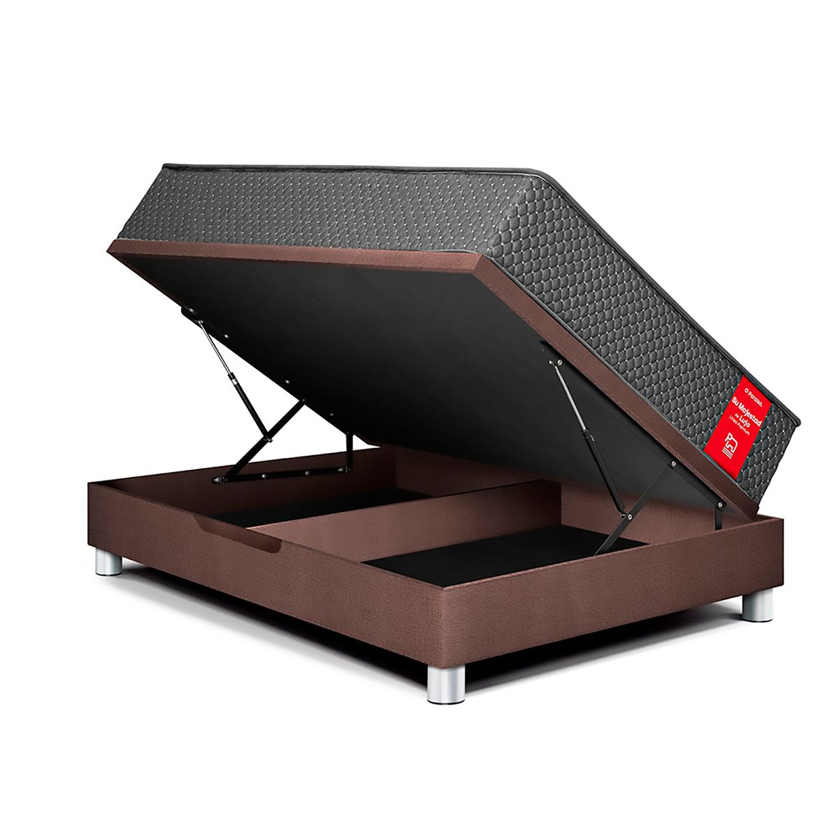 PARAISO - Dormitorio Boxet Blocks Su Majestad 2 Plz + 2 Veladores Brisse + 2 Almohadas + Protector