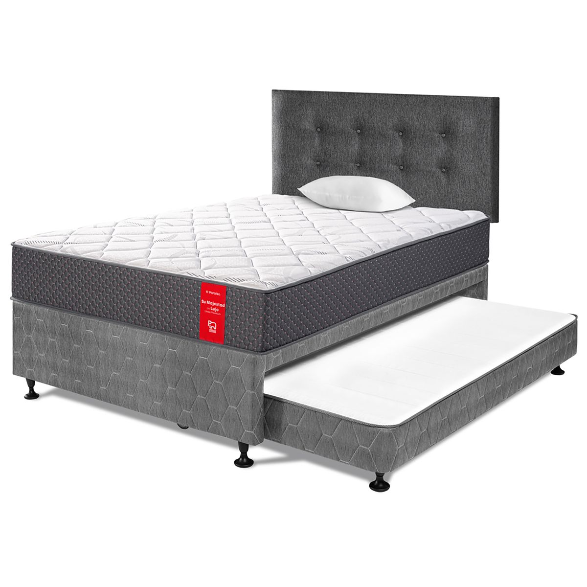 PARAISO - Dormitorio Divan Su Majestad De Lujo 1.5plz Charcoal