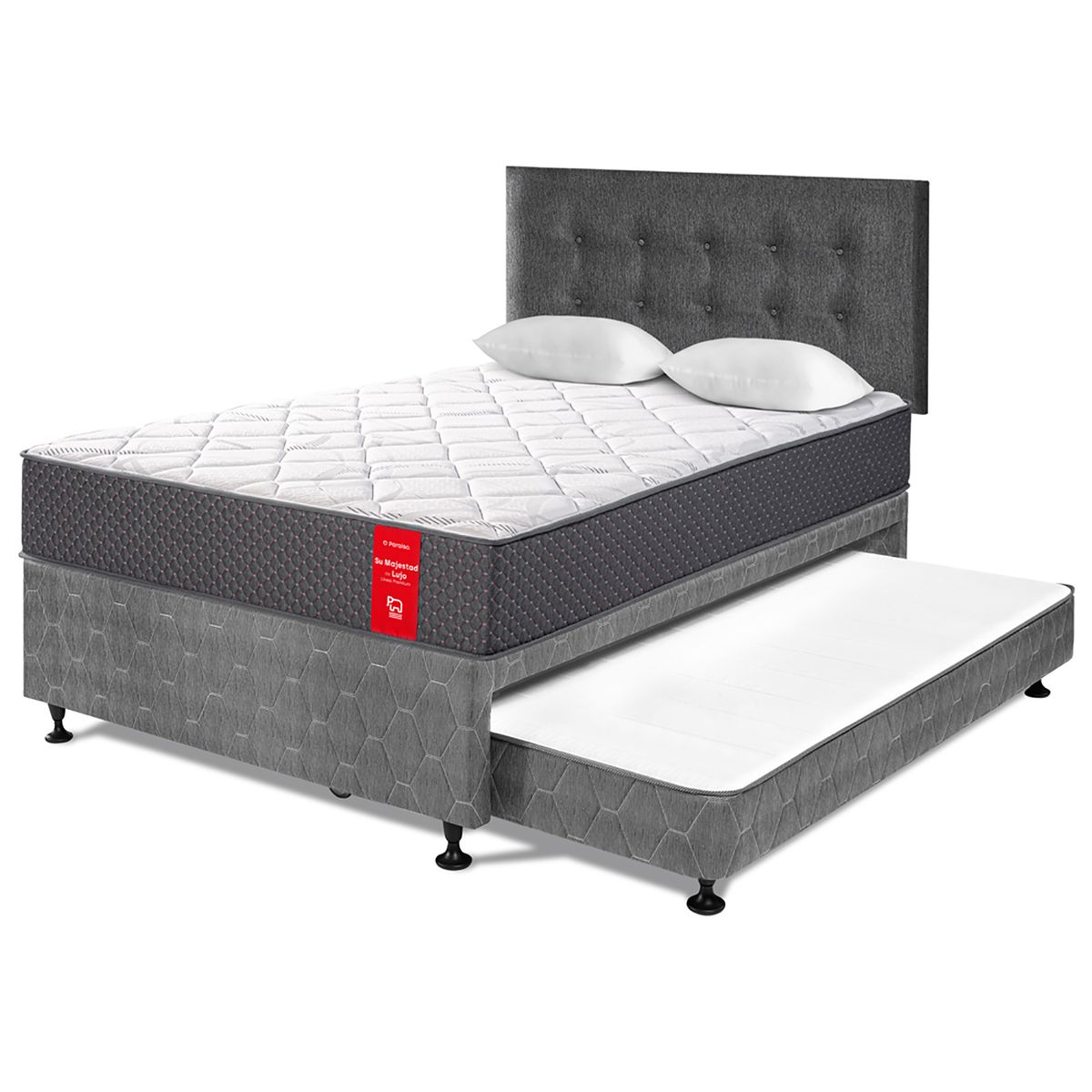 PARAISO - Dormitorio Divan Su Majestad De Lujo 2plz Charcoal