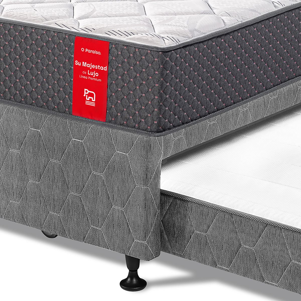 PARAISO - Dormitorio Divan Su Majestad De Lujo 2plz Charcoal