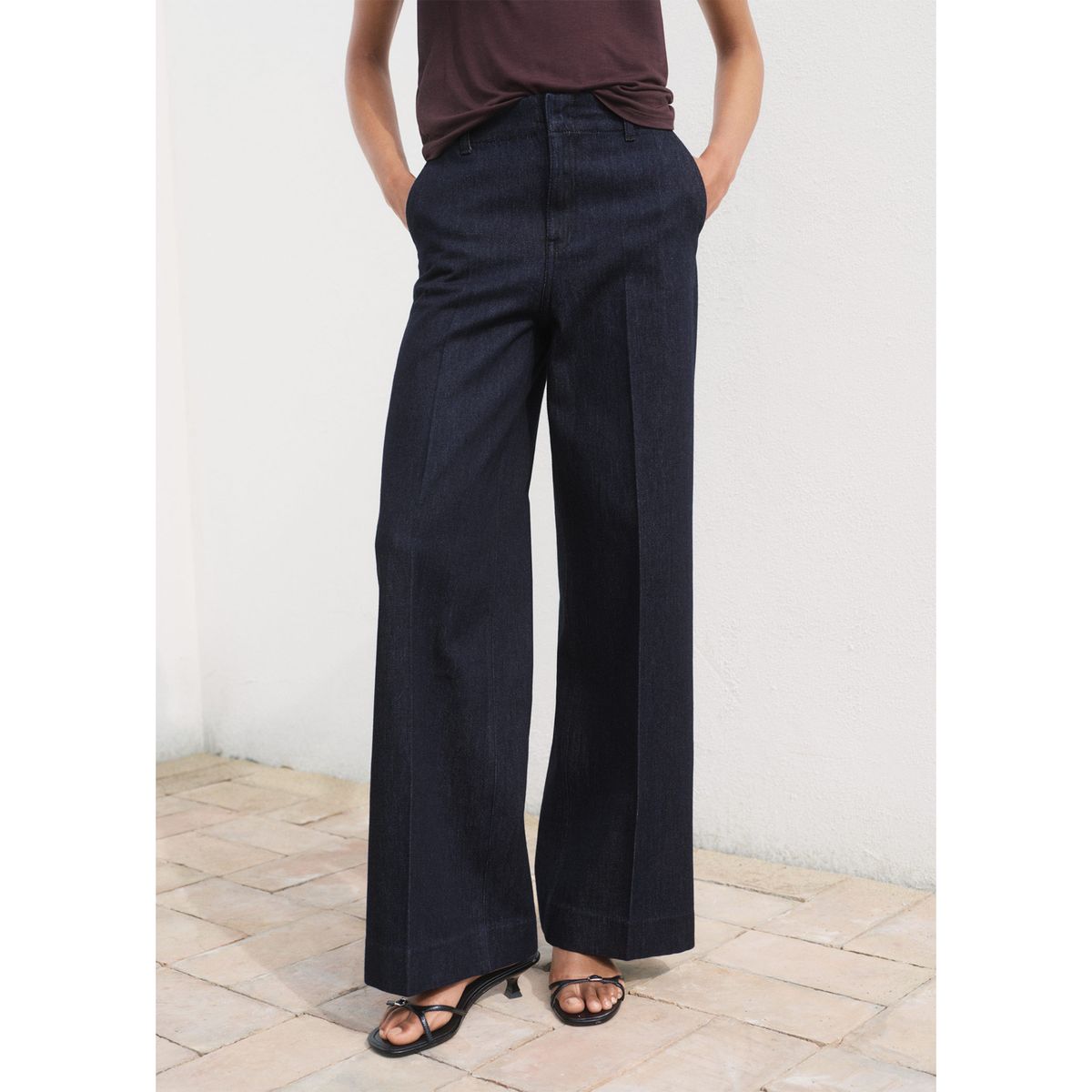 MANGO - Jean Wide Leg Tiro Alto Mujer Mango