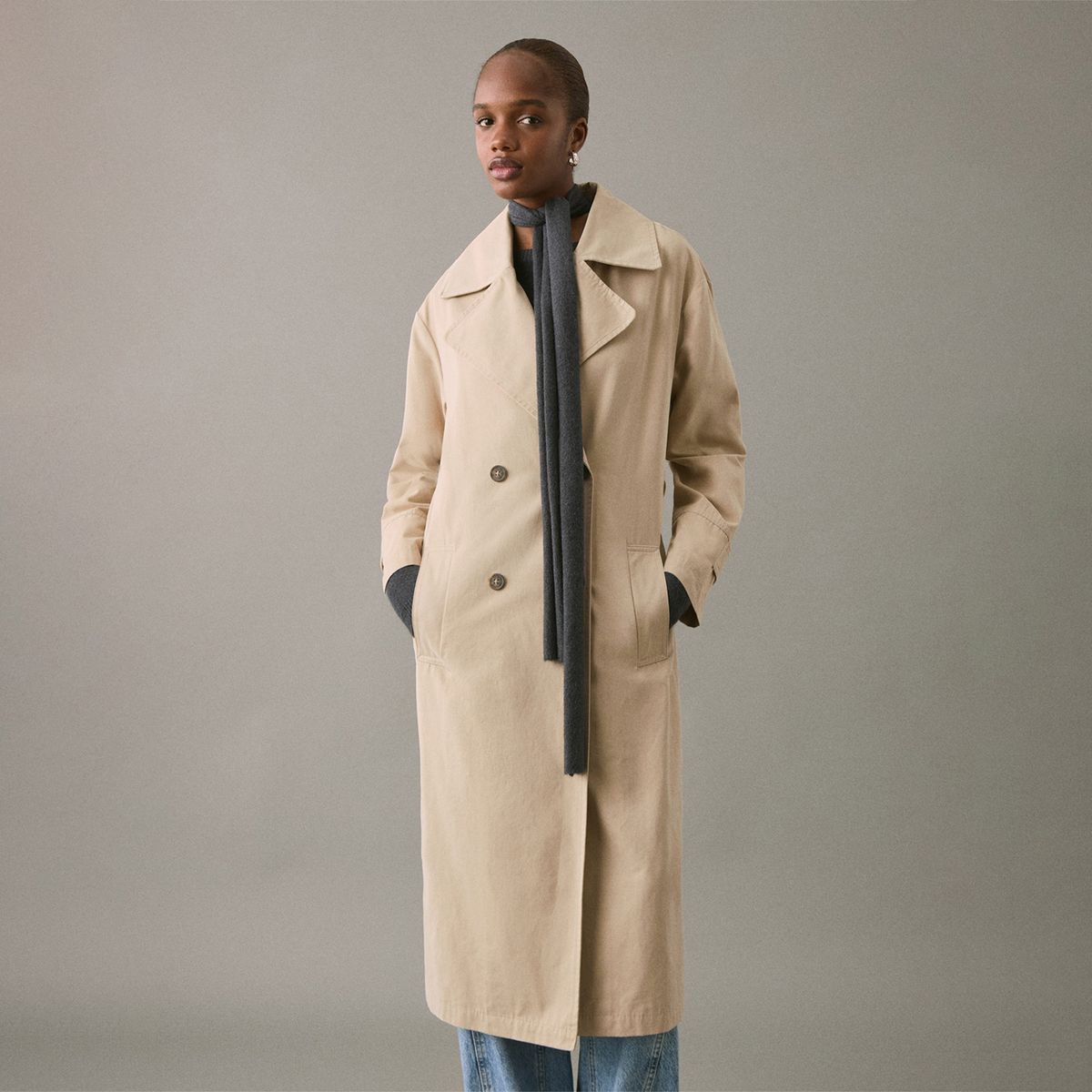 MANGO TEEN - Trench Largo Mujer Mango Teen