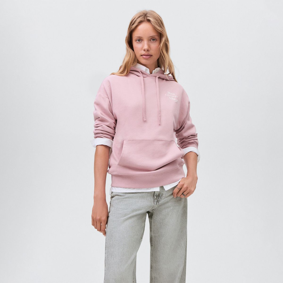 MANGO TEEN - Polera Con Capucha Mujer Mango Teen