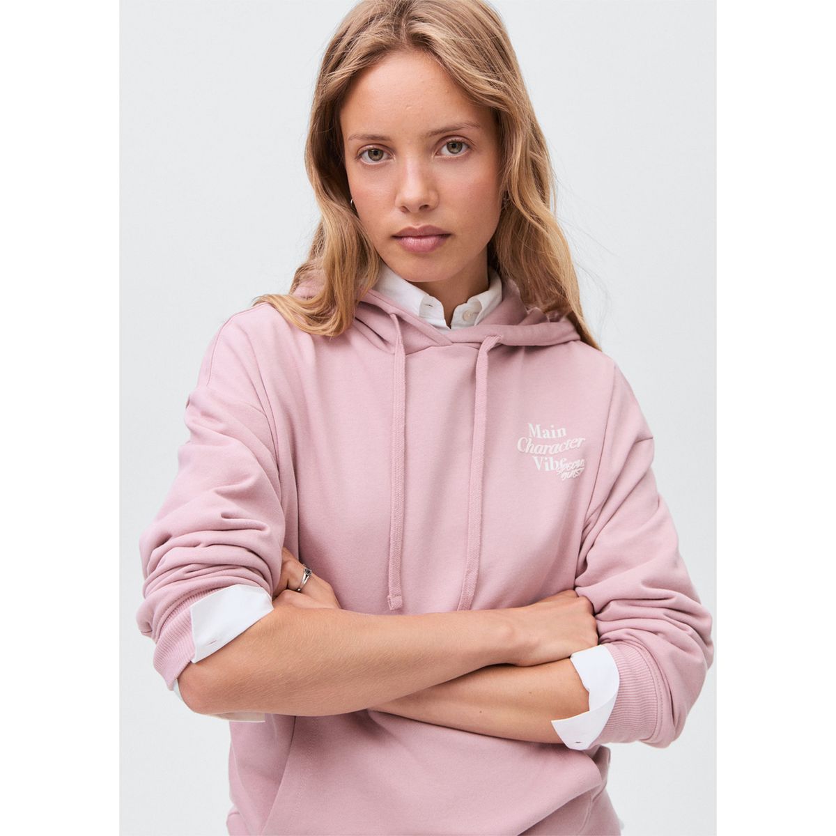 MANGO TEEN - Polera Con Capucha Mujer Mango Teen